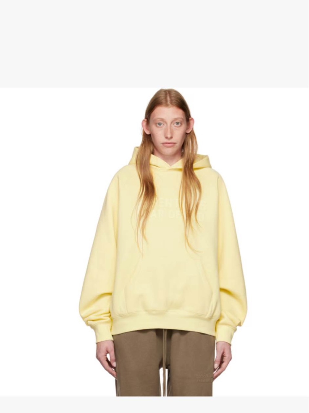 Essentials Pale Yellow Oversized Hoodie